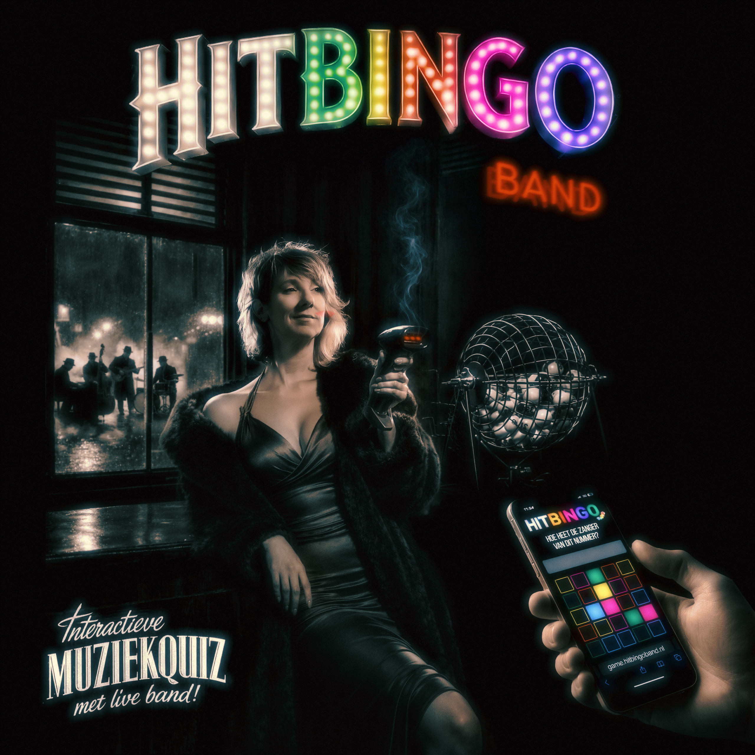 De Hitbingo Band live op het podium